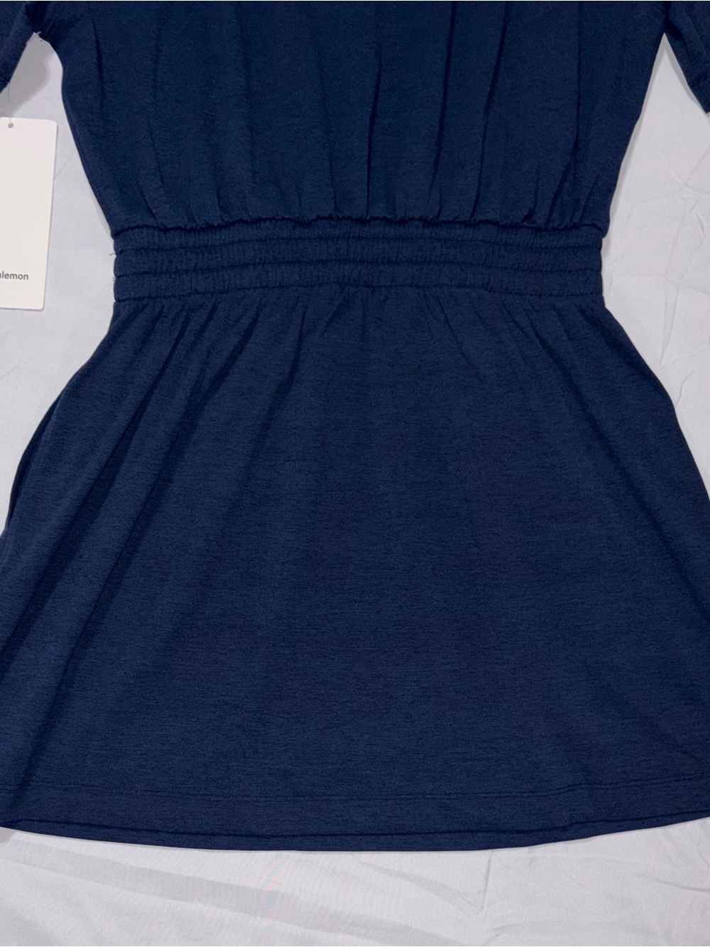 NWT*LULULEMON*SIZE4*SMOCKED WAIST T~SHIRT DRESS*AUTHENTIC* POCKETS*NAVY*$118 - Picture 12 of 16